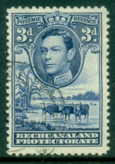 Bechuanaland-Protectorate-1938-KGVI-Cattle-Baobab-Tree-3d-FU