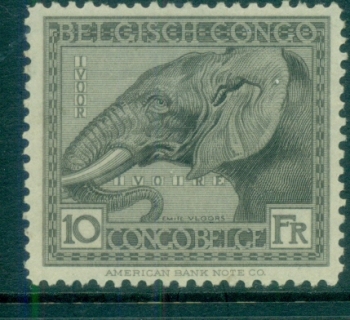 Belgian-Congo-1924-Pictorial-African-Elephant-10fr-MLH