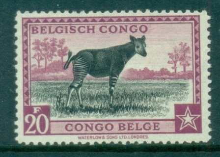 Belgian-Congo-1942-Pictorial-Okapi-20fr-MUH