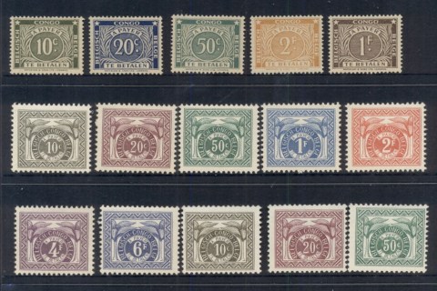 Belgian-Congo-1923-43-Postage-Dues-Asst-MUH-FU