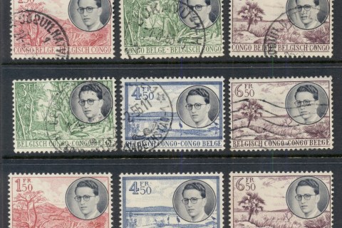 Belgian-Congo-1955-King-Baudin-Views-Asst-MUH-MLH-FU