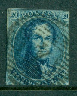 Belgium-1861-20c-blue-King-Leopold-I-No-Wmk