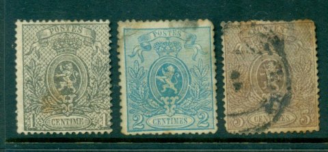 Belgium-1866-7-1c-5c-Coat-of-Arms-Perf