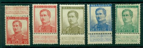 Belgium-1912-13-King-Albert-1-Larger-head-Asst-MH-Lot27134