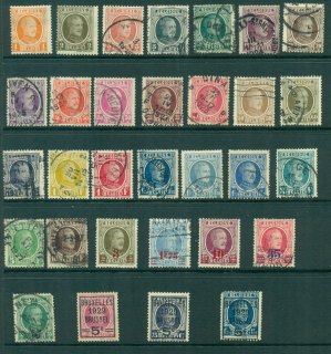 Belgium-1922-29-King-Albert-Asst-inc-Opts-FU-31-Lot27142