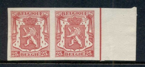 Belgium-1935-45-Coat-of-Arme-25c-IMPERF-pr-MUH