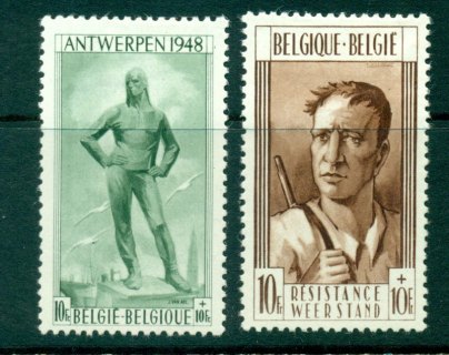 Belgium-1948-Antwerp-Liege-Monuments-MH-Lot27287