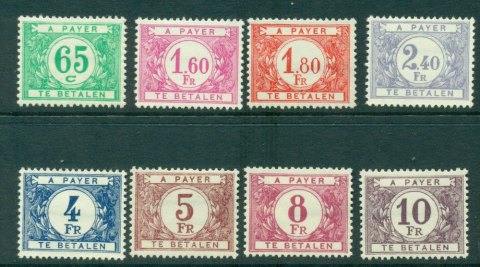 Belgium-1949-53-Postage-Dues-8-MH-Lot27307