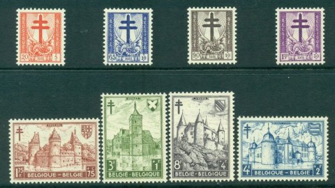 Belgium-1951-Tuberculosis-Chateaus-MH-Lot27297