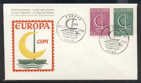 Belgium-1966-Europa-Sailboat-FDC