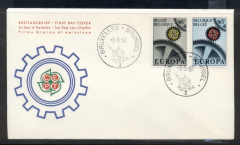 Belgium-1967-Europa-Cogwheels-FDC