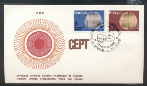 Belgium-1970-Europa-Woven-Threads-FDC