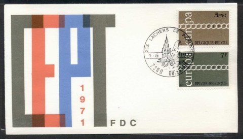 Belgium-1971-Europa-Chain-through-O-FDC