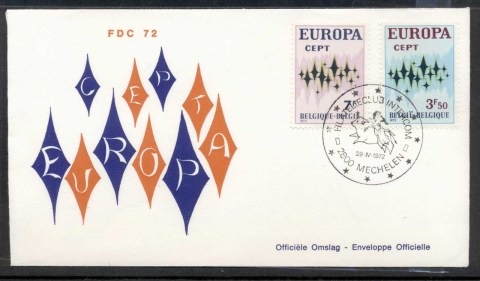 Belgium-1972-Europa-Sparkles-FDC