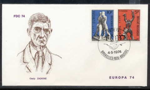 Belgium-1974-Europa-Sculpture-FDC