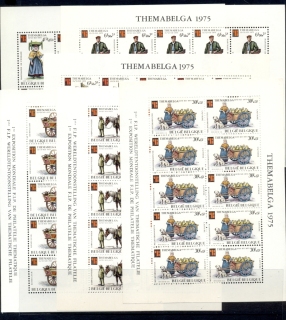 Belgium-1975-Thamabelgica-75-Costumes-6xsheets-MUH