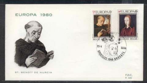 Belgium-1980-Europa-Celebrities-FDC