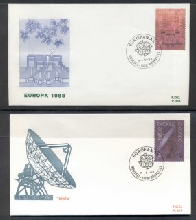 Belgium-1988-Europa-Transport-Communication-2x-FDC