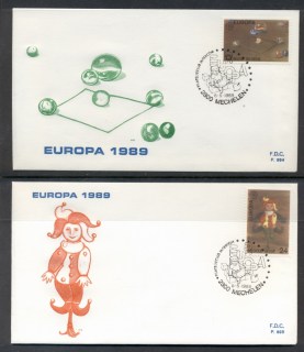 Belgium-1989-Europa-Childrens-Play-2x-FDC