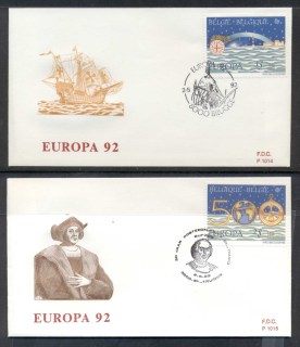 Belgium-1992-Europa-Columbus-Discovery-of-America-2x-FDC