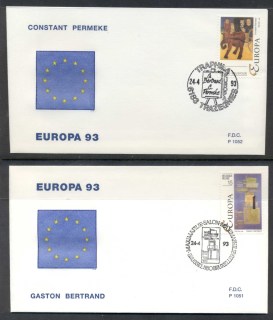 Belgium-1993-Europa-Modern-Art-2x-FDC