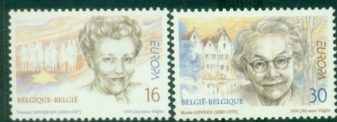 Belgium-1996-EUROPA-Stamps-Famous-Women-MUH