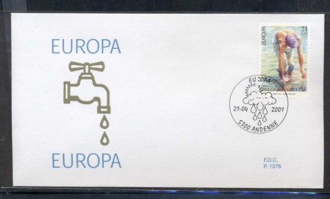 Belgium-2001-Europa-Water-FDC