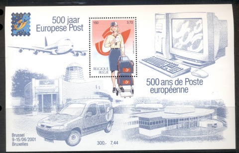 Belgium-2001-European-Posts-500th-Anniversary-MS-MUH