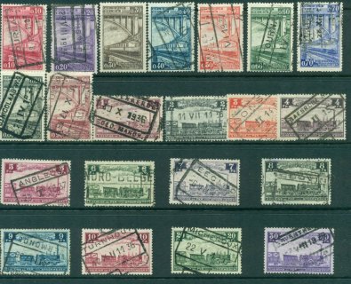 Belgium-1935-Parcel-Post-Trains-to-30F-FU-21-Lot27273