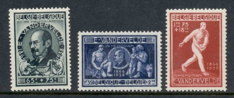 Belgium-1946-Welfare-Emile-Vanderveide-Institute-gum-disturbance-MH