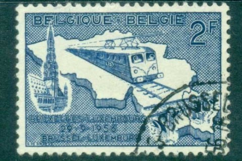 Belgium-1956-Brussels-Luxembourg-Train-Electrification-FU-lot83213