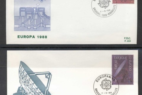 Belgium-1988-Europa-Transport-Communication-2x-FDC