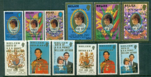 Belize-1982-Princess-Diana-21st-Birthday-Opts-Birth-of-Prince-William-MUH