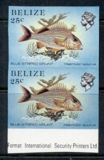 Belize-1984-Fish-25c-blue-striped-Grunter-pr-IMPERF-MUH