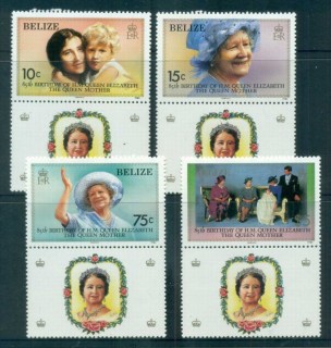 Belize-1985-Queen-Mother-85th-Birthday-labels-MLH-lot80876