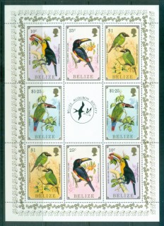 Belize-1986-Audubon-Birds-MS-MUH