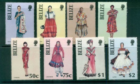 Belize-1986-Women-in-Folk-Costumes-MLH-lot80878