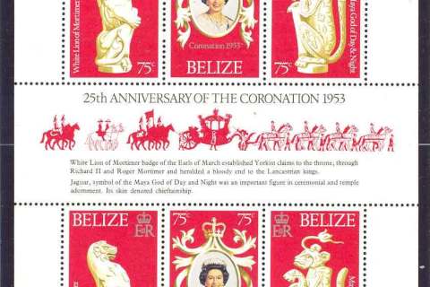 Belize-1978 QEII Coronation 25th Anniversary Sheetlet