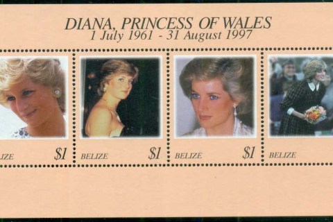 Belize-1998 Princess Diana in Memoriam, Princess of the People MS