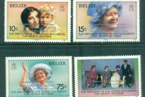 Belize-1985-Queen-Mother-85th-Birthday-Opt-Commonwealth-Summit-MLH
