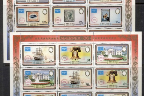 Belize-1986-Ameripex-2x-Sheetlets