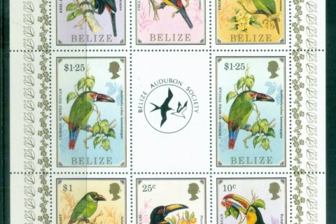 Belize-1986-Audubon-Birds-MS-MUH