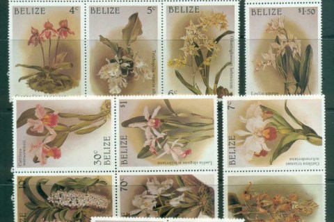 Belize-1987-Orchids-Asst-MLH-lot80893