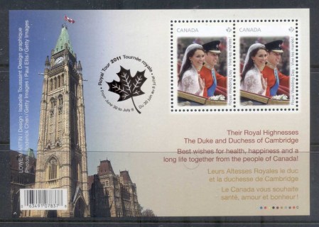 Canada-2011 Royal Wedding William & Kate, Opt Royal Tour MS