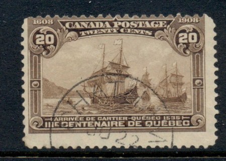 Canada-1908-Quebec-Tercentenary-20c-light-diagonal-crease