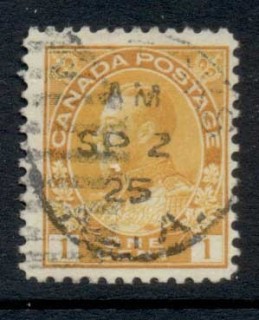 Canada-1911-25-KGV-Admiral-1c-yellow-Ty-I-FU-FU