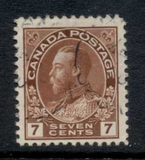 Canada-1911-25-KGV-Admiral-7c-red-brown-FU