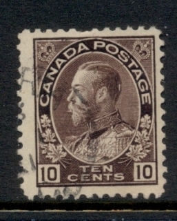 Canada-1911-25-KGV-Portrait-10c-plum-FU