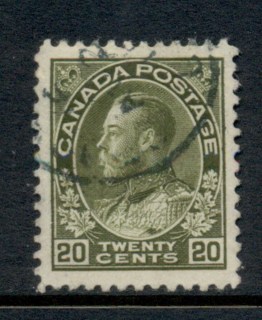 Canada-1911-25-KGV-Portrait-20c-olive-green-FU_1