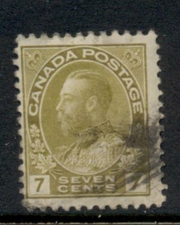 Canada-1911-25-KGV-Portrait-7c-yellow-ocher-FU